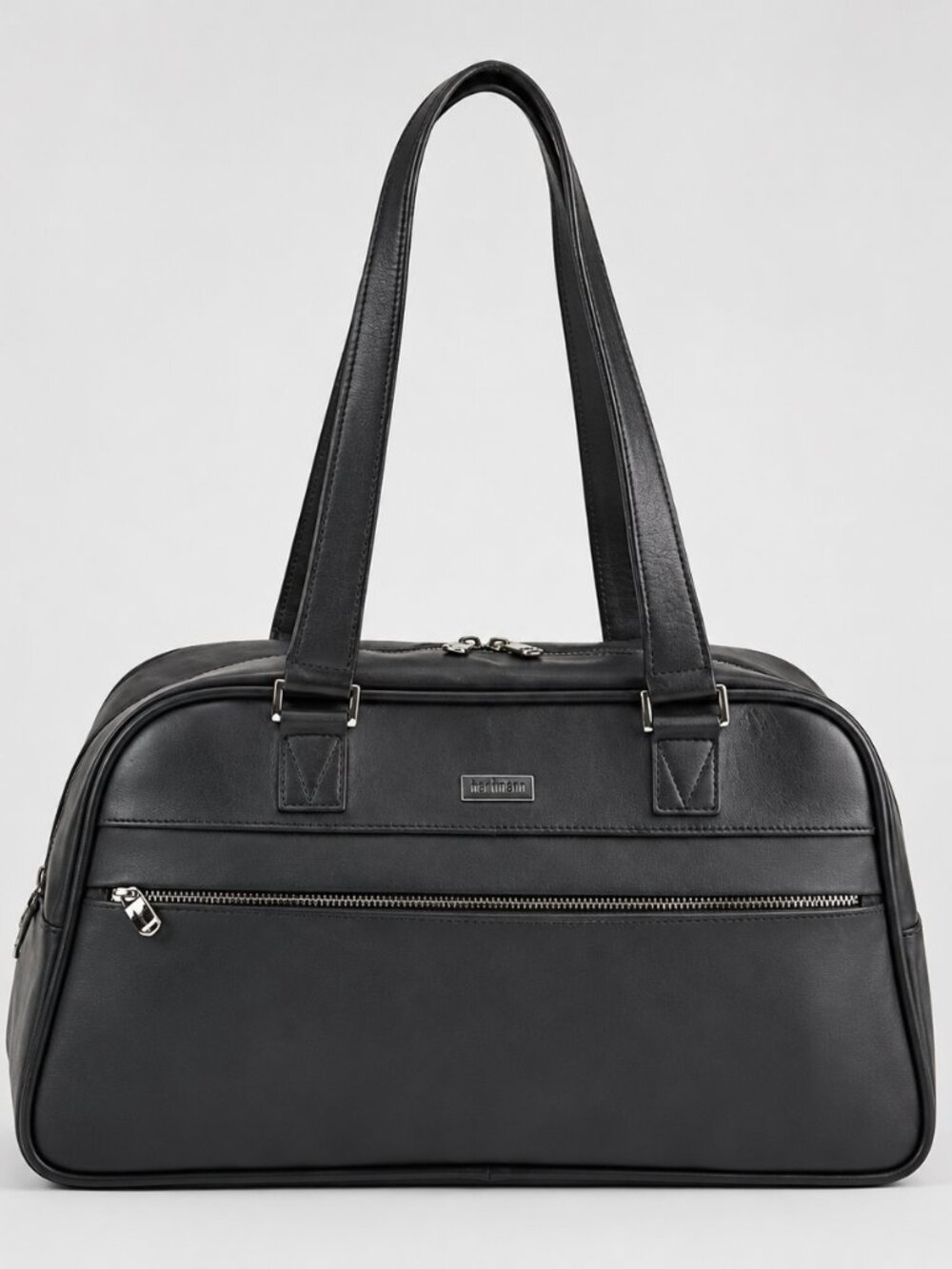 Hartmann Metropolitan Small Satchel Black Leather 17” Travel Shoulder Bag